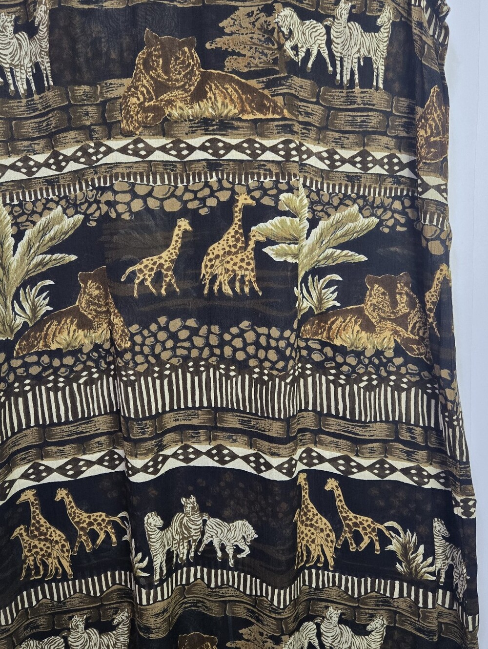 Premier Intern'l Size XL Sleeveless Animal Print maxi dress, Zipper & Slit Back - Picture 8 of 8